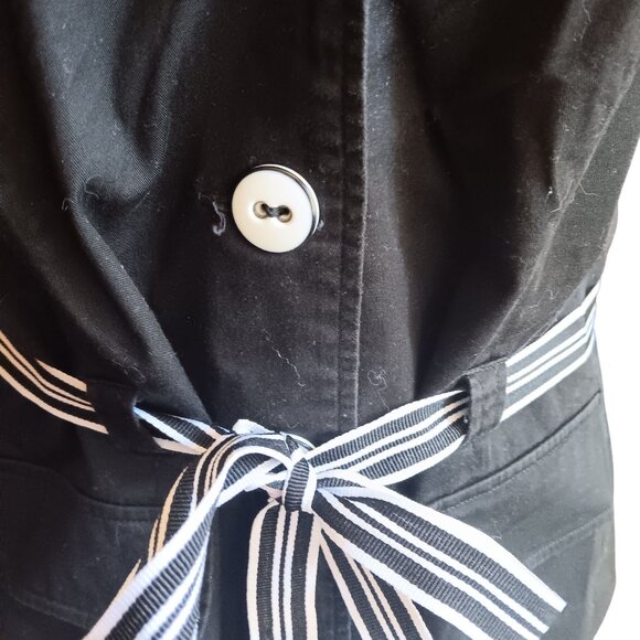 sz 14 Vintage Robbie Bee Black Blazer Blouse Top Tie Belt Pockets 1990's - Picture 5 of 5